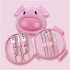 Zestaw akcesoriów do manicure w etui różowa świnka 7w1 AK07