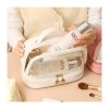 Kosmetyczka organizer na kosmetyki kremowa dwupoziomowa 23x13,5x16cm KS115B