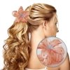 Spinka do włosów klamra XL kwiat OMBRE transparent pomarańcz 7,5 x 8cm SP397POM