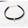 NASZYJNIK CZARNO-ZŁOTY CHOKER TASIEMKA N471