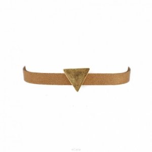 NASZYJNIK CHOKER SIMPLE TRIANGLE - BRĄZOWY N487BR