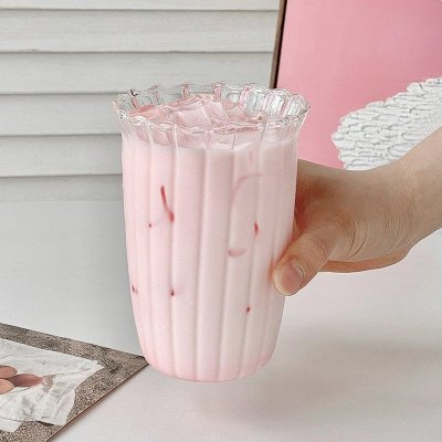 Szklanka ryflowana do kawy, drinków 1szt 420ml 12x8,5cm SZK54