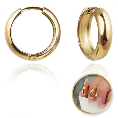 Kolczyki ze stali szlachetnej platerowane 14k złotem 19mm, KOŁA KST3372