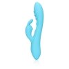 Ribbed Ultra Soft Silicone Rabbit Vibrator - Glacial Blue