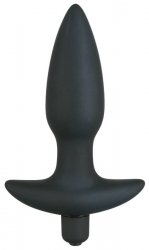 Korek analny silikonowy z 5 poziomami wibracji 15 cm Black Velvets