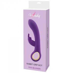 Wibrator-VIBRATORE RABBIT RISCALDANTE HANDY RABBIT GRIP HOT PURPLE
