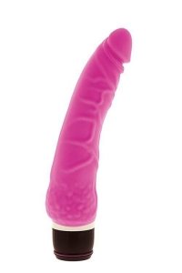 Silikonowy klasyczny wibrator dł.19cm Różowy