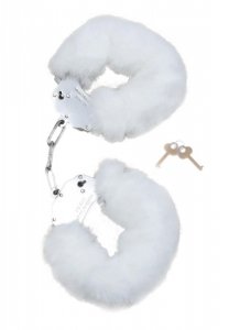 Pluszowe Kajdanki Furry Cuffs White