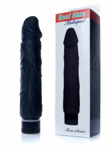 Żylasty Penis Dildo Wibrator 22 cm Real Black