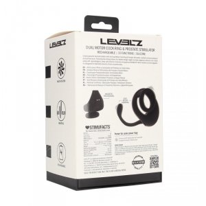 Dual Motor Silicone Cockring with Prostate Stimulator - Black