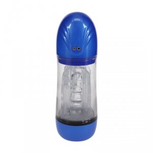 SonicPull - Suction and Vibration Masturbator Pump - Multimedia Enhanced - Metallic Blue