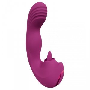 Yumi - Triple Motor G-Spot Finger Motion Vibrator and Flickering Tongue Stimulator - Pink