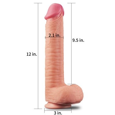 12&quot; Dual Layered Platinum Silicone Cock