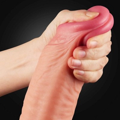 12&quot; Dual Layered Platinum Silicone Cock