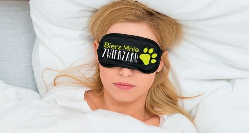 Maska-Opaska na oczy &quot;&quot;BIERZ MNIE ZWIERZAKU&quot;&quot;