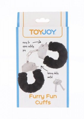 Kajdanki-FURRY FUN CUFFS BLACK PLUSH