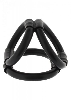 Pierścień-TRI RING COCK CAGE BLACK