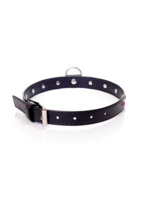 Obroża Ozdobna BDSM 2cm Kryształki Czerwona
