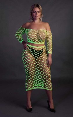 Long Sleeve Crop Top and Long Skirt  XL/XXXXL