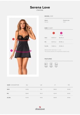 Bielizna-Serena Love koszulka i stringi   XS/S