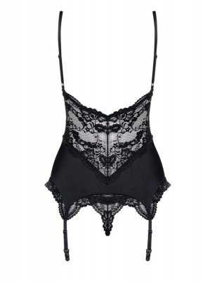 Bielizna-810-COR-1 gorset i stringi czarny  S/M