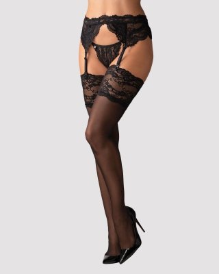 Bielizna-810-STO-1 pończochy czarne  S/M