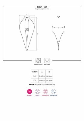 MINIMALISTYCZNE CZARNE SEKSOWNE BODY OTWART KROK S/M