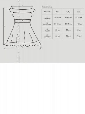 Bielizna-Flores koszulka i stringi czarna L/XL