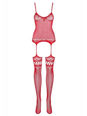 Bielizna-Bodystocking F214 czerwony  S/M/L