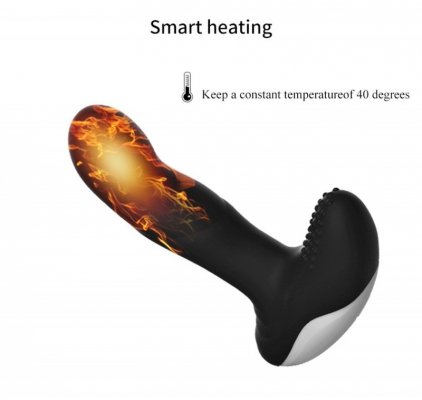 Masażer Prostaty Wibrator Analny Podgrzewany USB 7 Funckcji + Pulsator BLACK