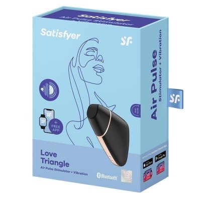 Wibrator - Love Triangle Air Pulse Stimulator + Vibration Black