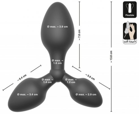 Black Velvets Triple Butt Plug