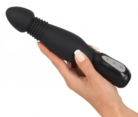 Wibrator analny silikonowy z funkcją pchnięcia 23,5 cm