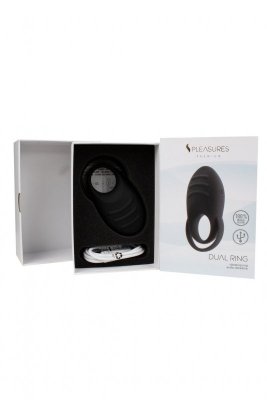 DUAL COCK RING - BLACK