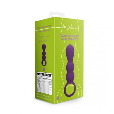 Teardrop Shaped Anal Vibrator - Clear Purple