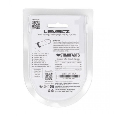 Wide O Silicone Cockring - L - 42mm - Black