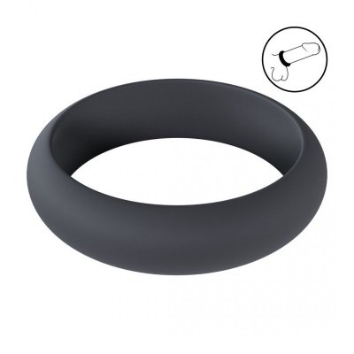 Wide O Silicone Cockring - L - 42mm - Black
