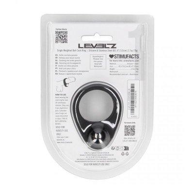 Liquid Silicone Single Weighted Ball Cockring - Black