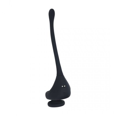 Dual Motor Silicone Cockring with Prostate Stimulator - Black