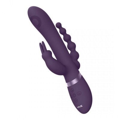 Rini - Pulse Wave  Vibrating Double Penetration Rabbit - Purple