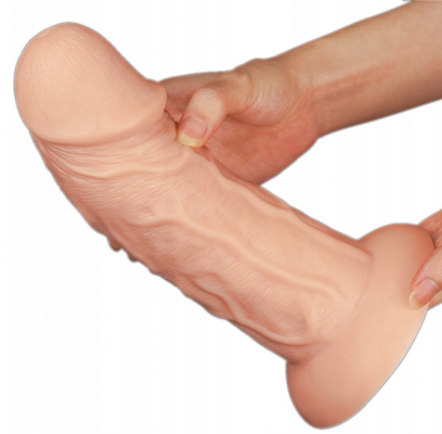 ZAKRZYWIONY PENIS WIELKIE CIĘŻKIE DILDO XXL NA PRZYSSAWCE