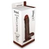 Duże grube dildo z jądrami na przyssawce brązowe 25 cm