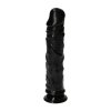 Żylaste czarne dildo na przyssawce sztuczny penis 18 cm
