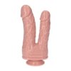 Podwójne realistyczne dildo waginalno analne na przyssawce