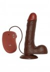 Naturalny wibrator na przyssawce z pilotem brązowy 23 cm