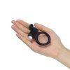 Pierścień na penisa wibracje Power Clit Silicone Cockring Black
