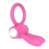 Pierścień na penisa wibracje Power Clit Silicone Cockring Pink