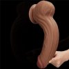 Dildo King size z ruchomą skórą Dual Layer Dong Brown 30cm