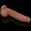 Dildo King size z ruchomą skórą Dual Layer Dong Brown 30cm