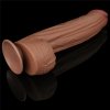 Dildo King size z ruchomą skórą Dual Layer Dong Brown 30cm